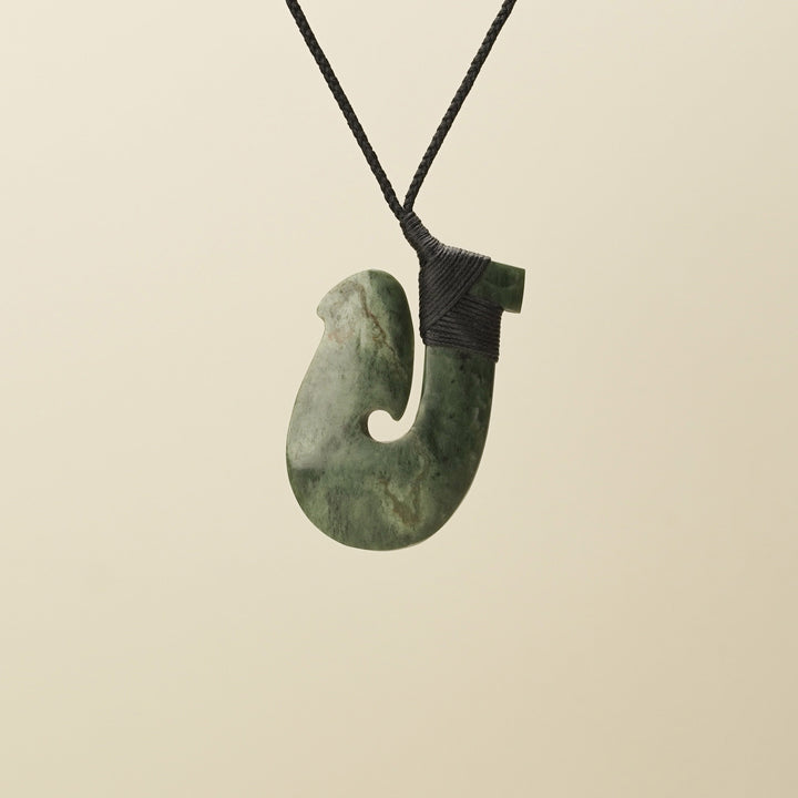 Large Inanga Pounamu Hei Matau Pendant