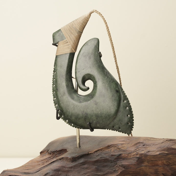 Hei Matau Kawakawa Pounamu Sculpture