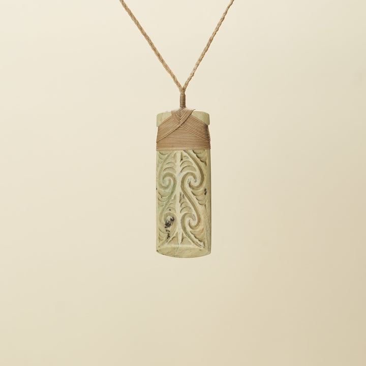Toki Whakarei Carved Pounamu Large Pendant SC