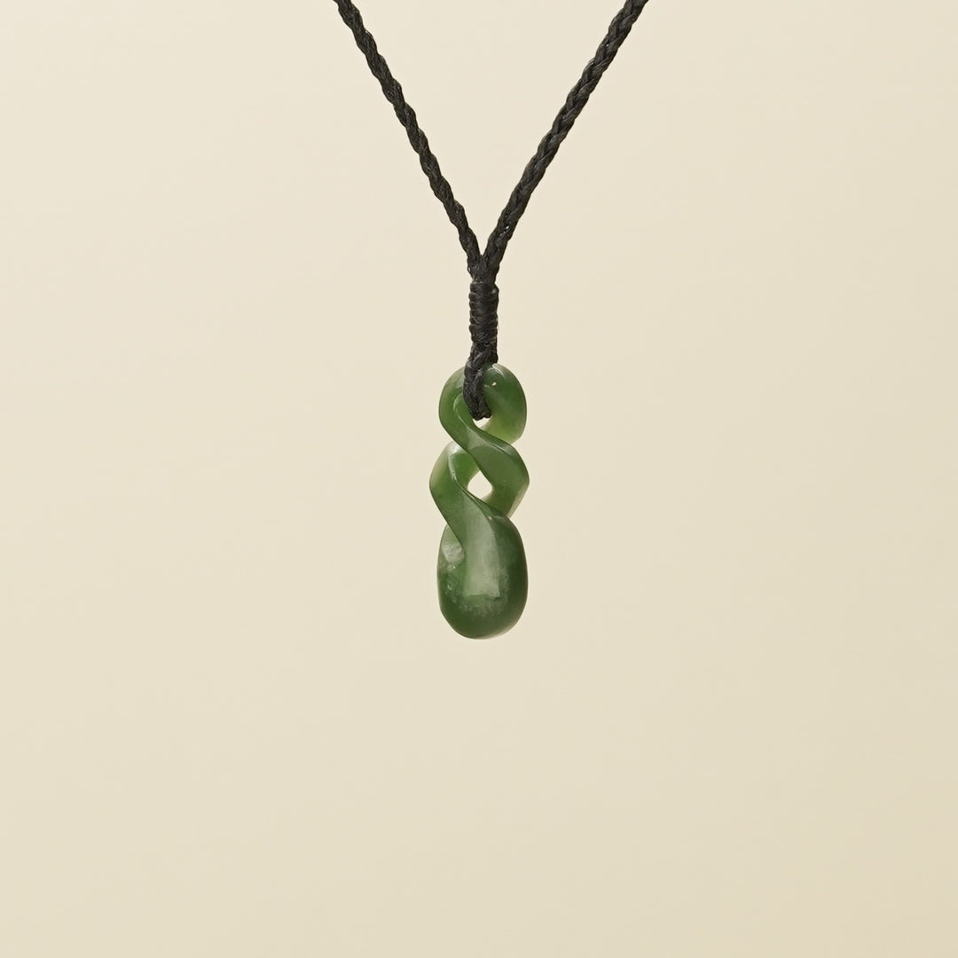 Double Pikorua Hapopo Pounamu Small Pendant