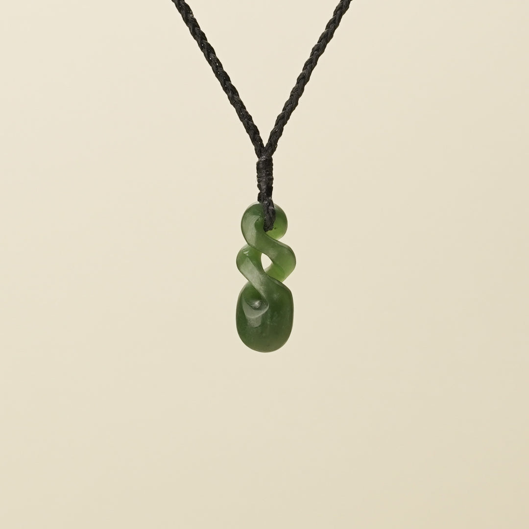 Double Pikorua Hapopo Pounamu Small Pendant