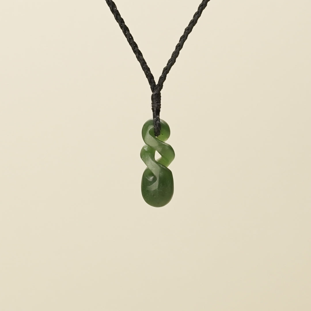Double Pikorua Hapopo Pounamu Small Pendant