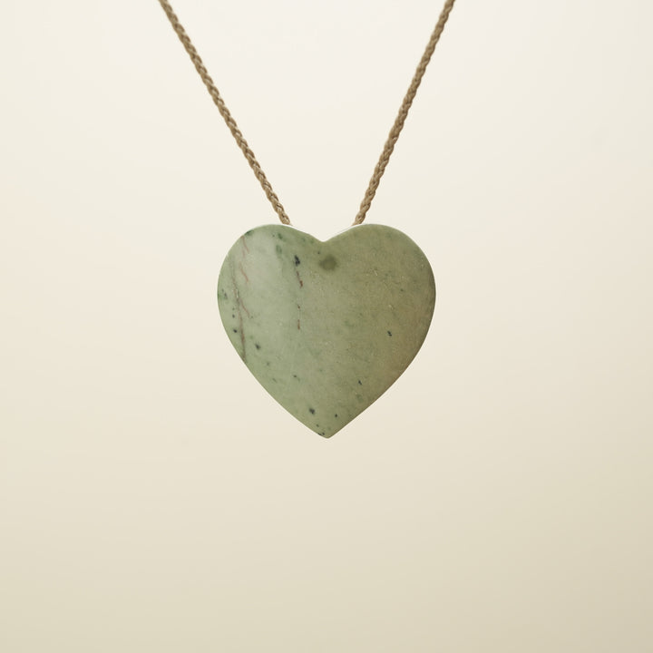Manawa Heart Raukaraka Pounamu Large Pendant