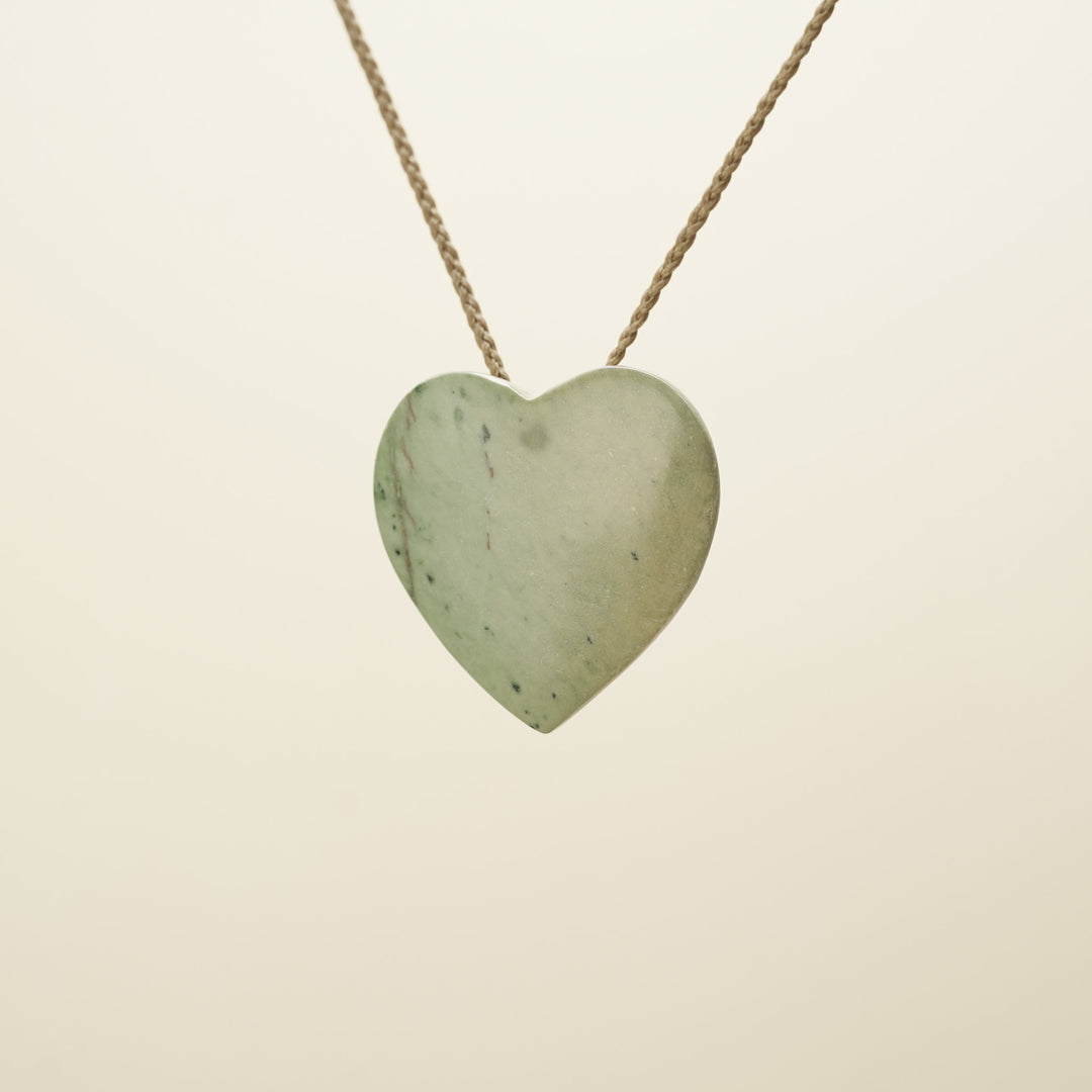 Manawa Heart Raukaraka Pounamu Large Pendant