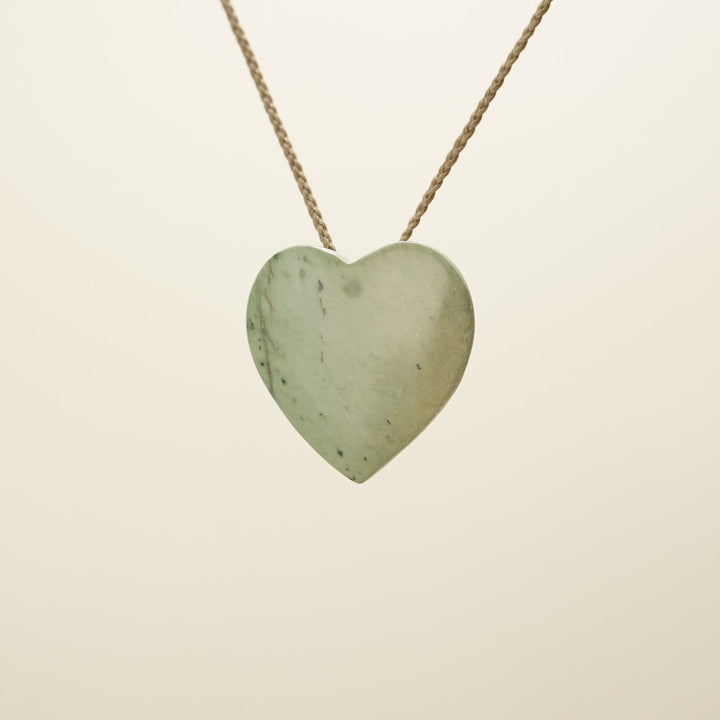 Manawa Heart Raukaraka Pounamu Large Pendant