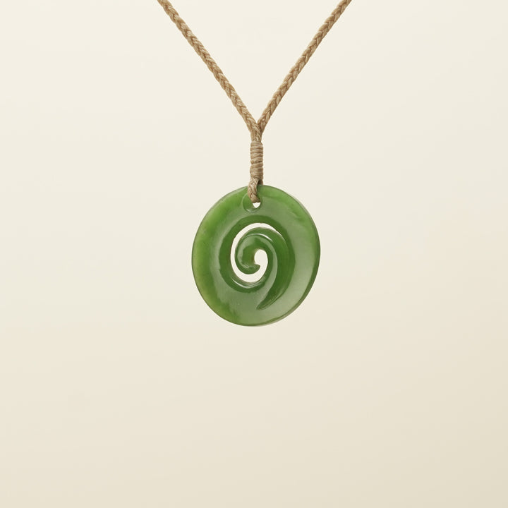 Koru kahurangi Pounamu Medium Pendant