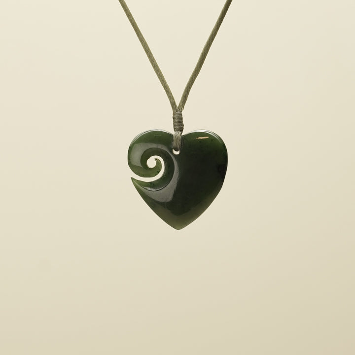 Heart Koru Pounamu Small Pendant