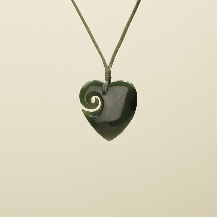 Heart Koru Pounamu Small Pendant