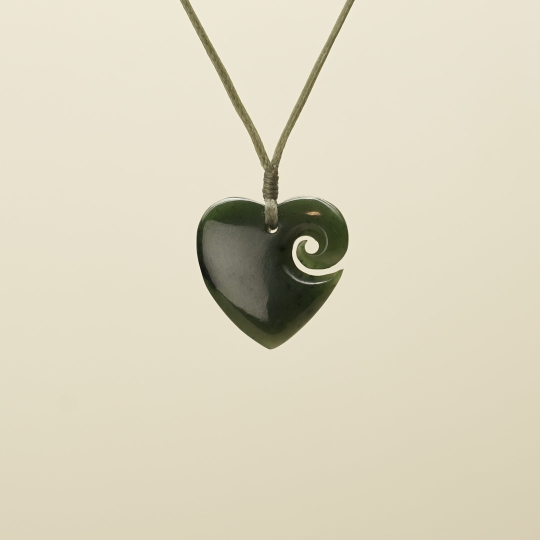 Heart Koru Pounamu Small Pendant