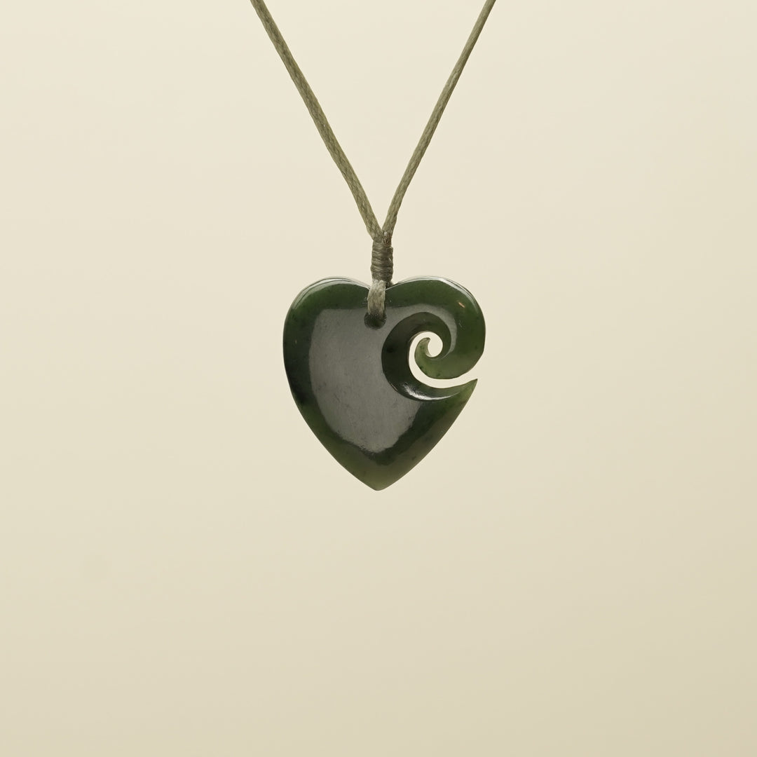 Heart Koru Pounamu Small Pendant