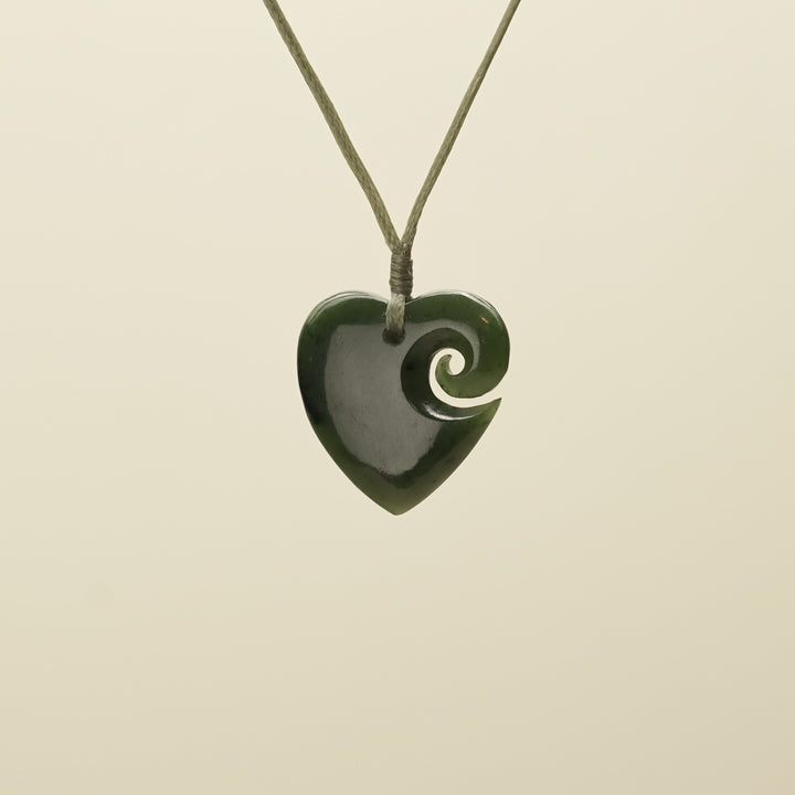 Heart Koru Pounamu Small Pendant