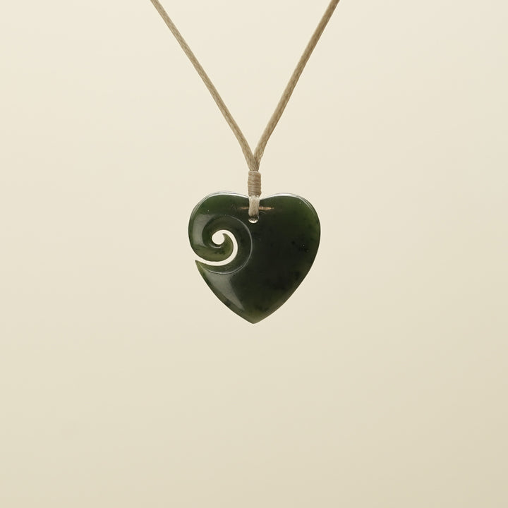 Heart Koru Pounamu Small Pendant