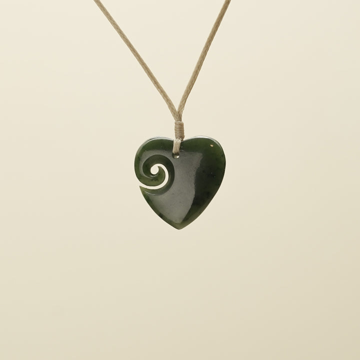 Heart Koru Pounamu Small Pendant