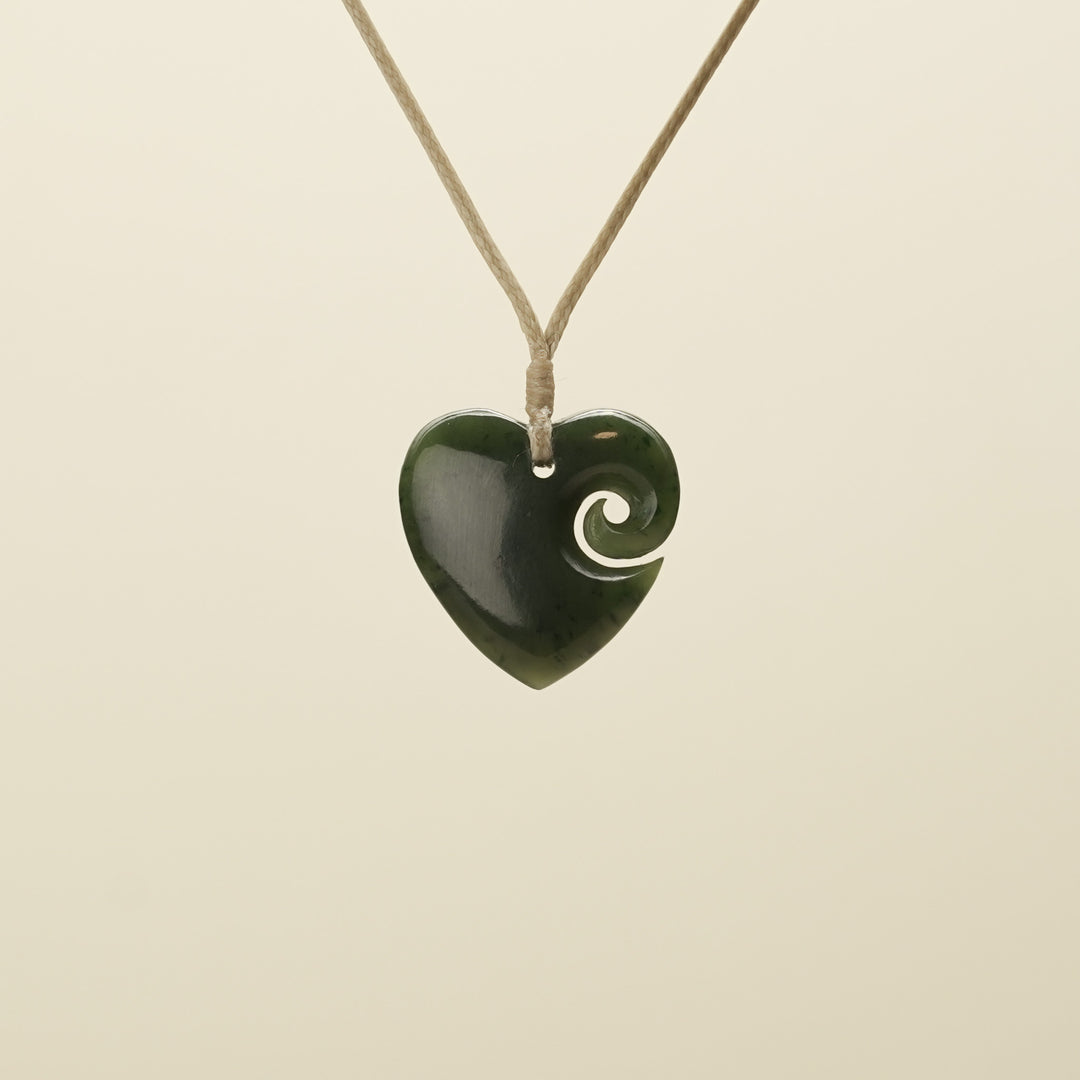 Heart Koru Pounamu Small Pendant