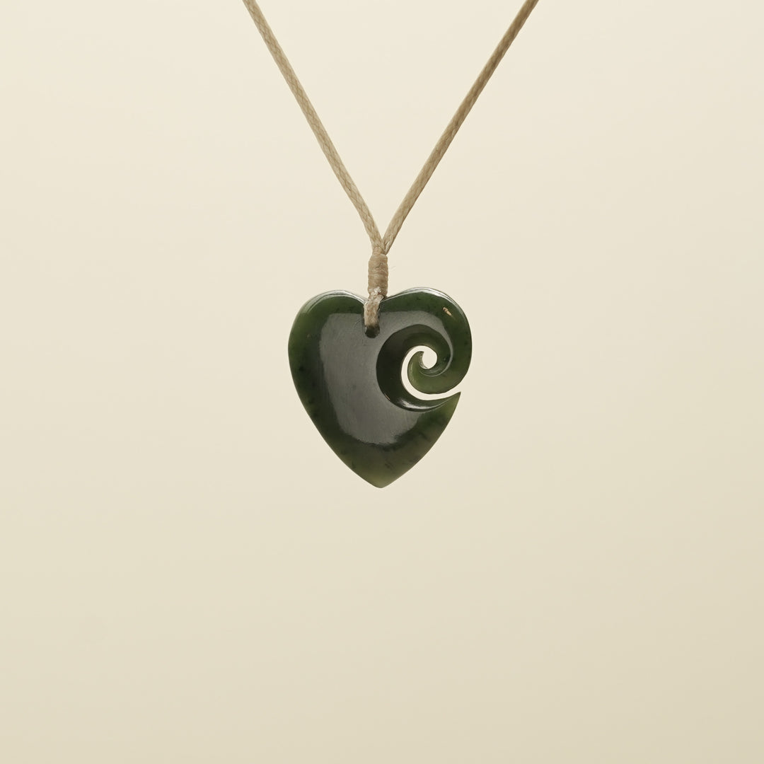 Heart Koru Pounamu Small Pendant