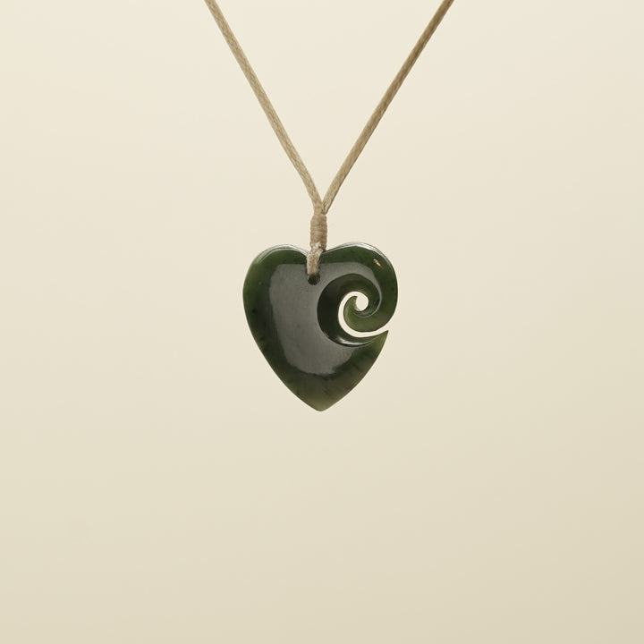 Heart Koru Pounamu Small Pendant