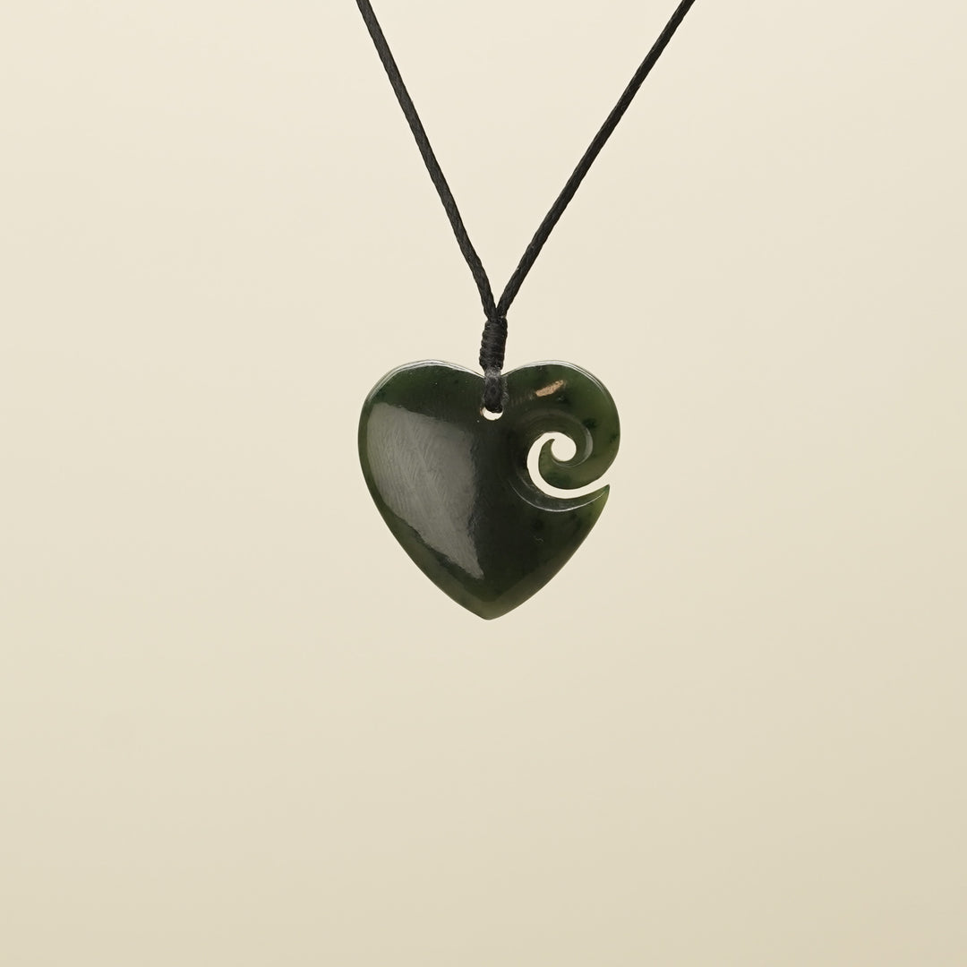 Heart Koru Pounamu Small Pendant