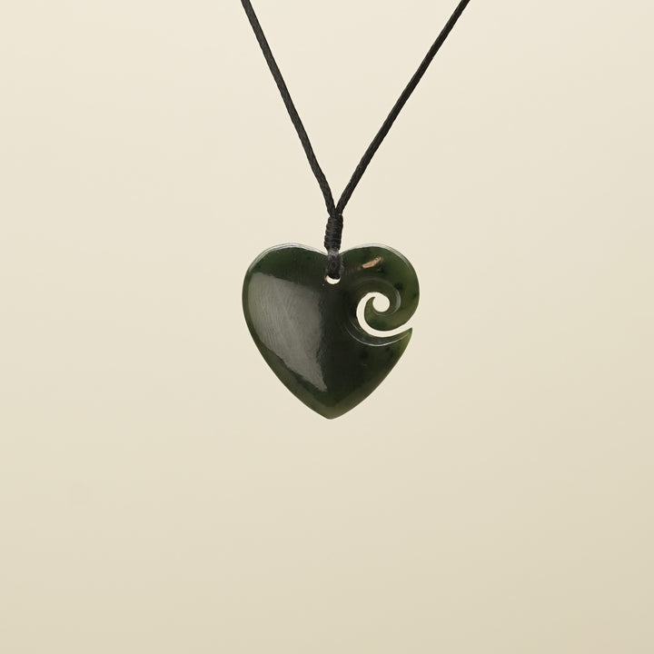 Heart Koru Pounamu Small Pendant