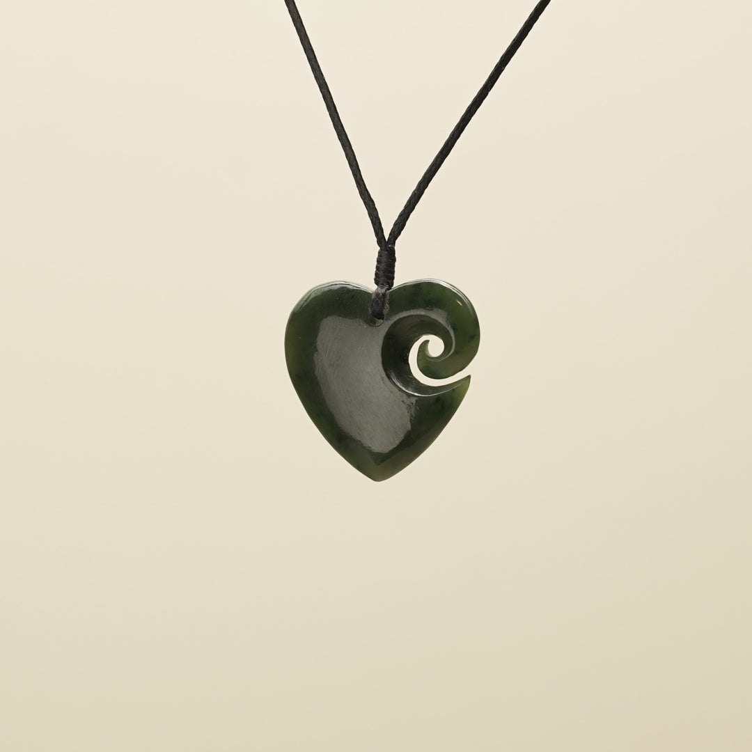 Heart Koru Pounamu Small Pendant