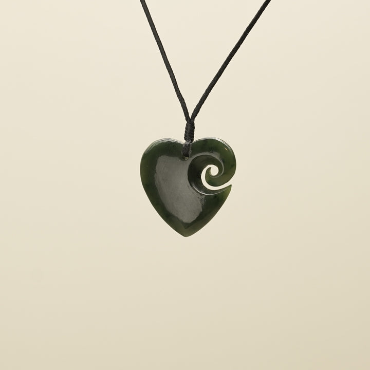 Heart Koru Pounamu Small Pendant