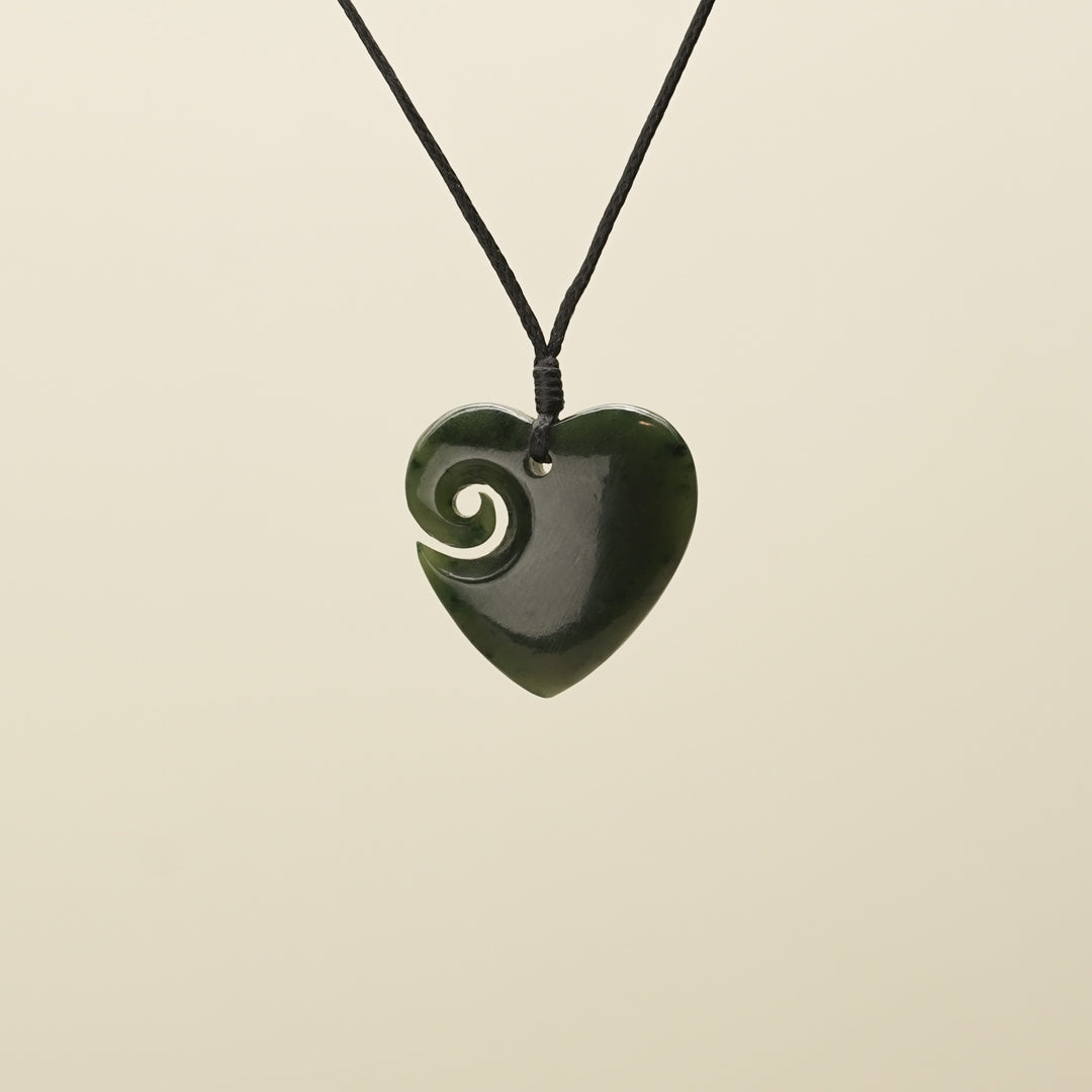 Heart Koru Pounamu Small Pendant