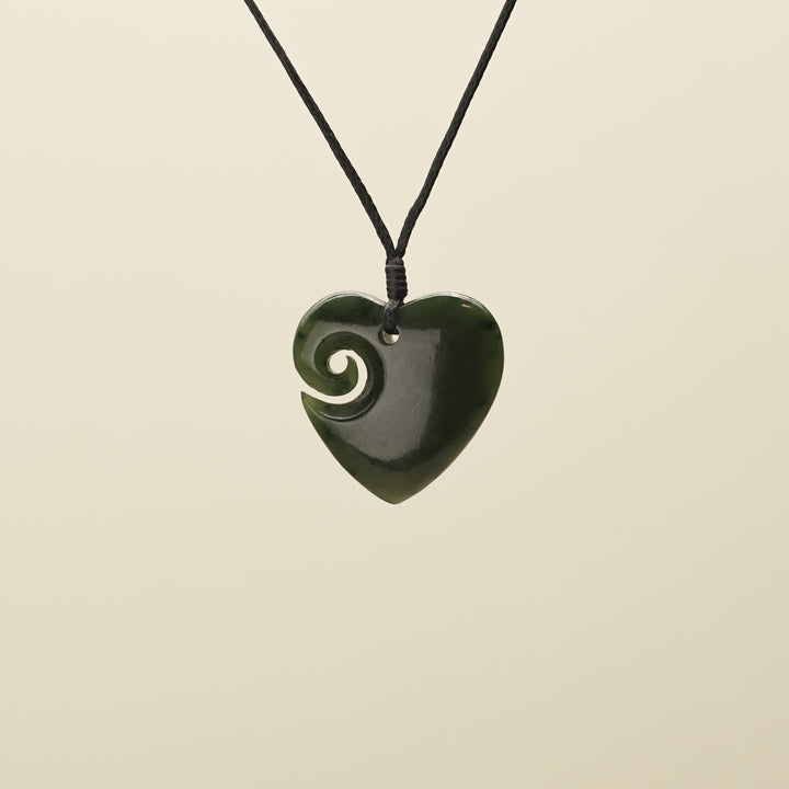 Heart Koru Pounamu Small Pendant