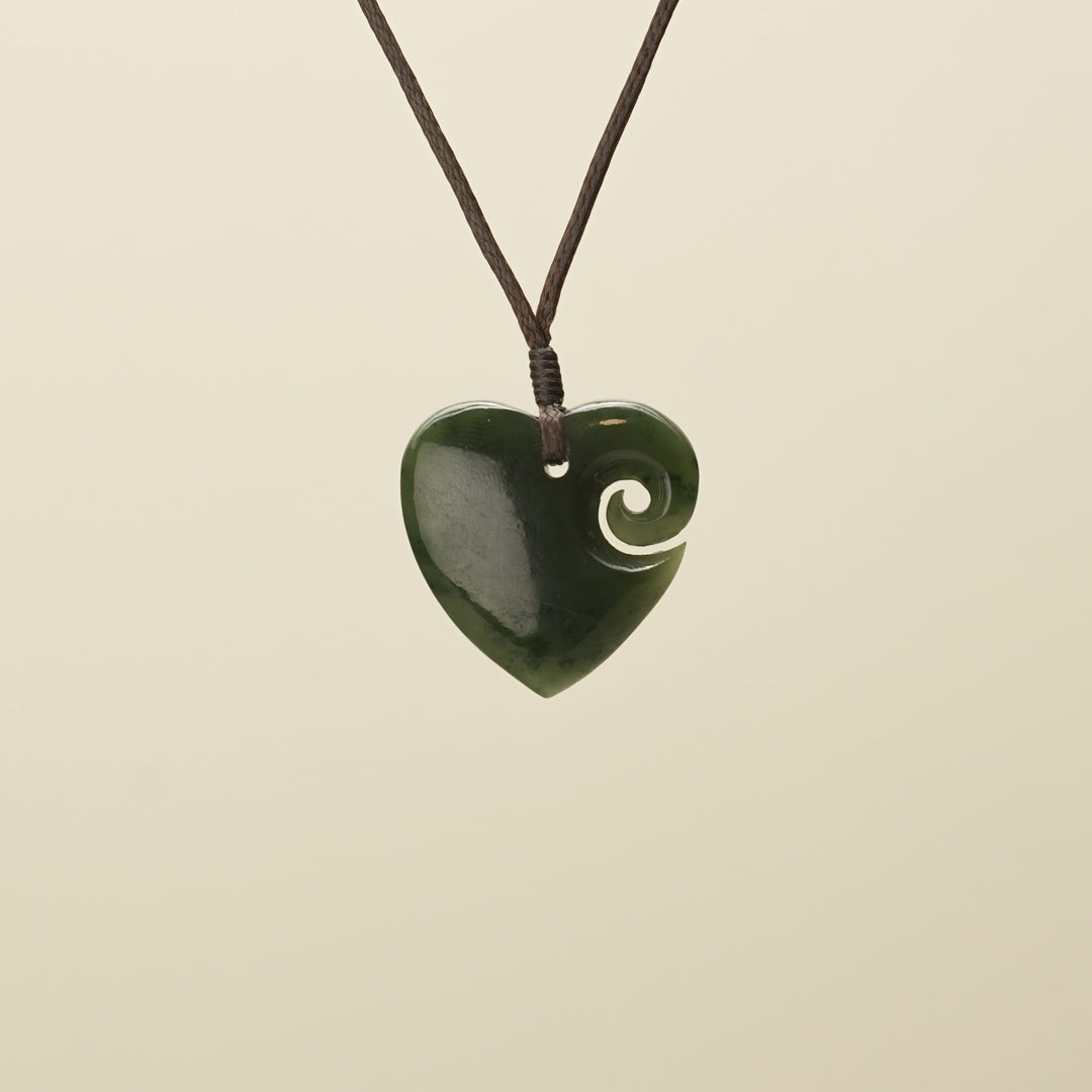 Heart Koru Pounamu Small Pendant
