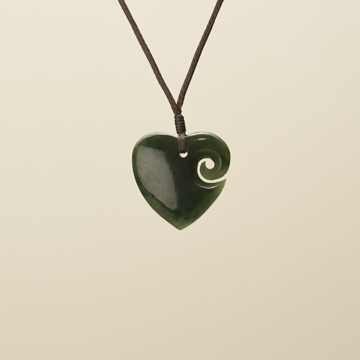Heart Koru Pounamu Small Pendant
