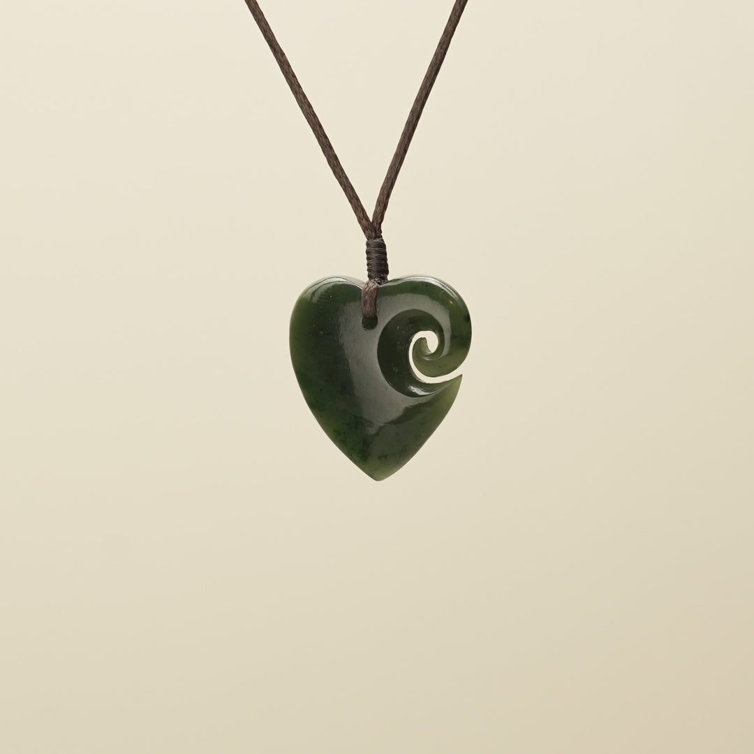 Heart Koru Pounamu Small Pendant