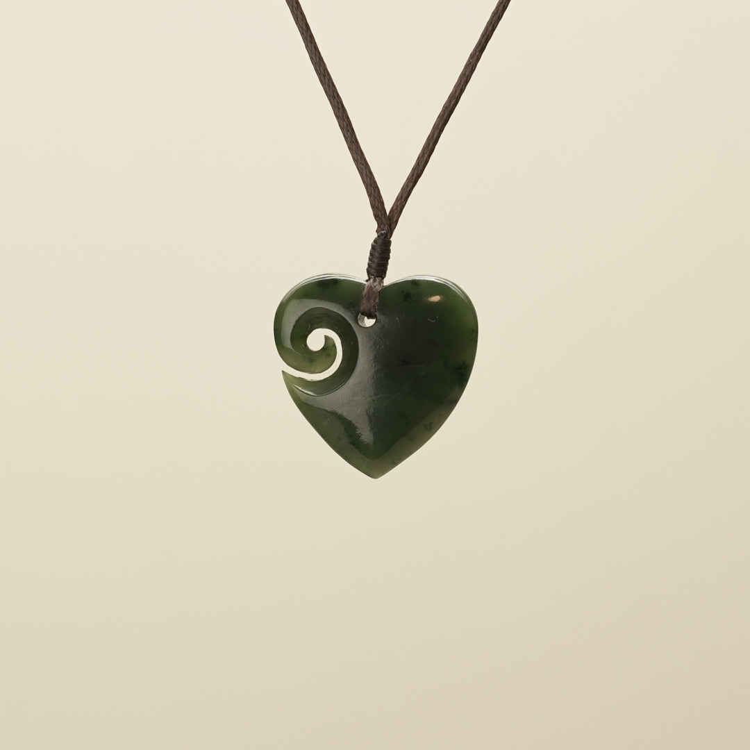 Heart Koru Pounamu Small Pendant