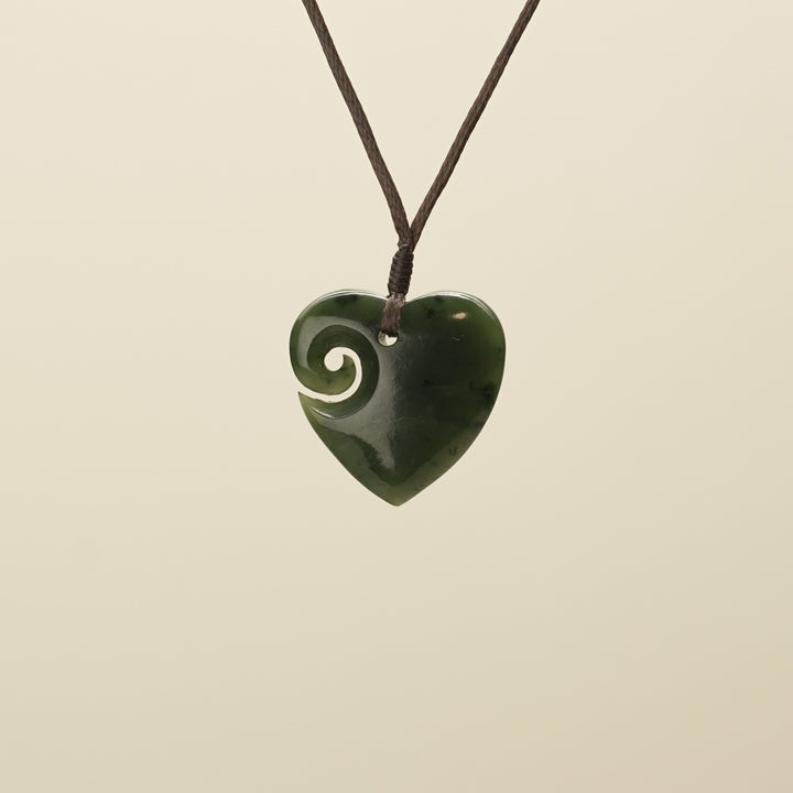 Heart Koru Pounamu Small Pendant