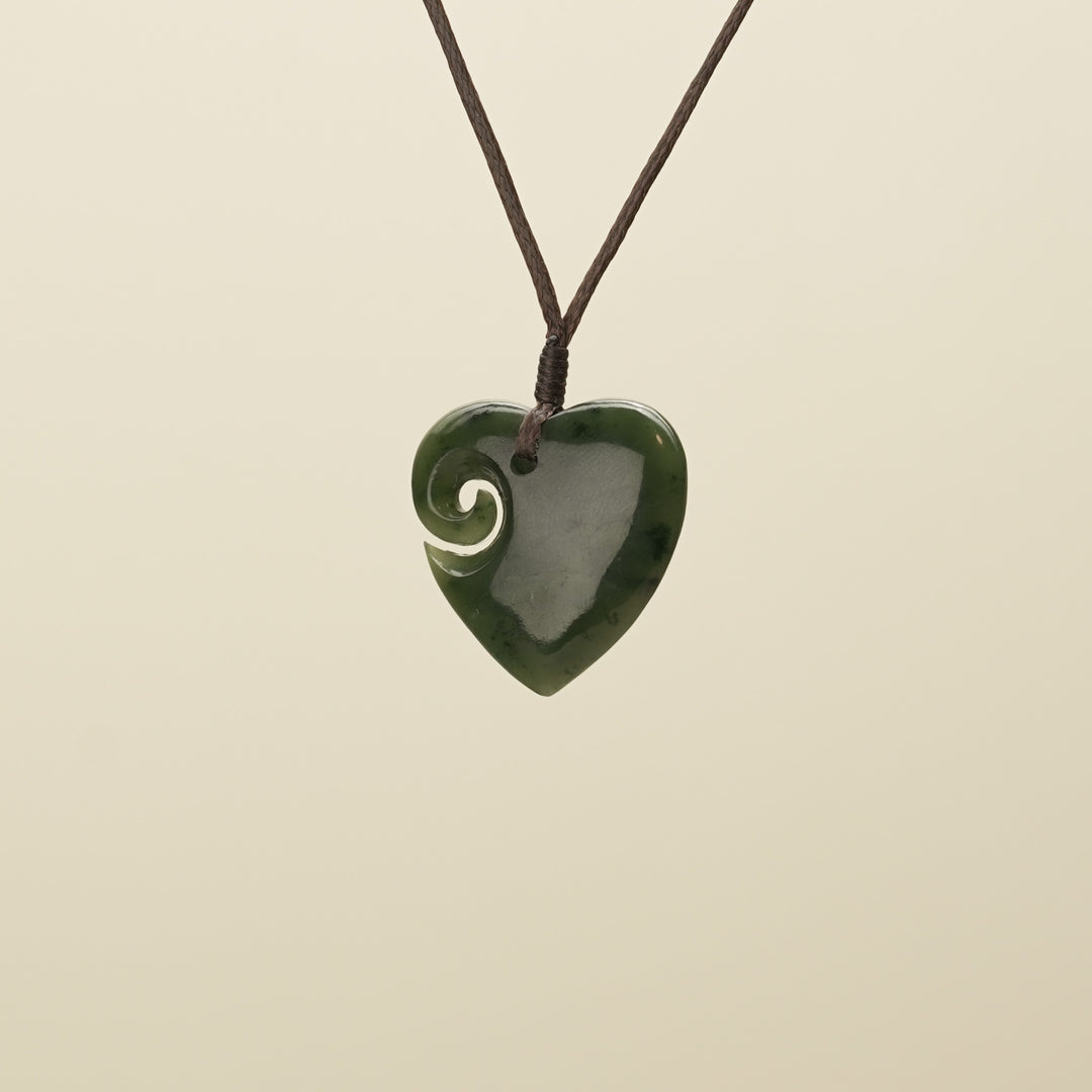Heart Koru Pounamu Small Pendant