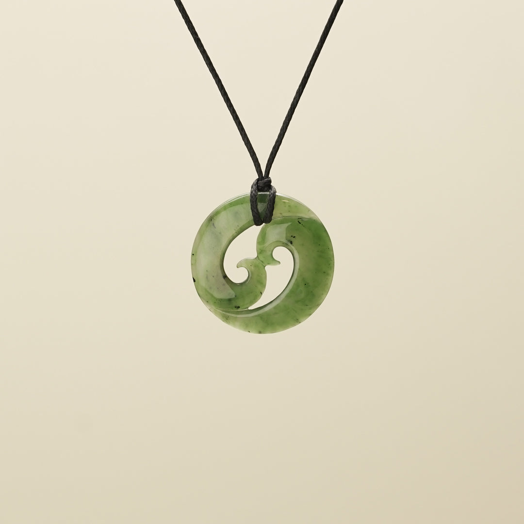 Koru Pounamu Medium Kawakawa Pendant