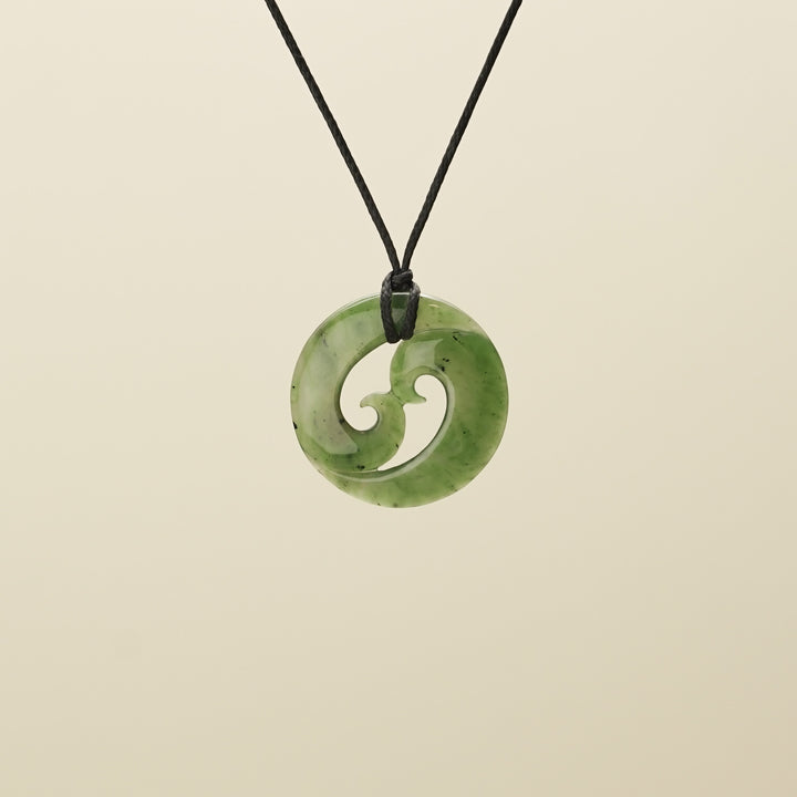 Koru Pounamu Medium Kawakawa Pendant