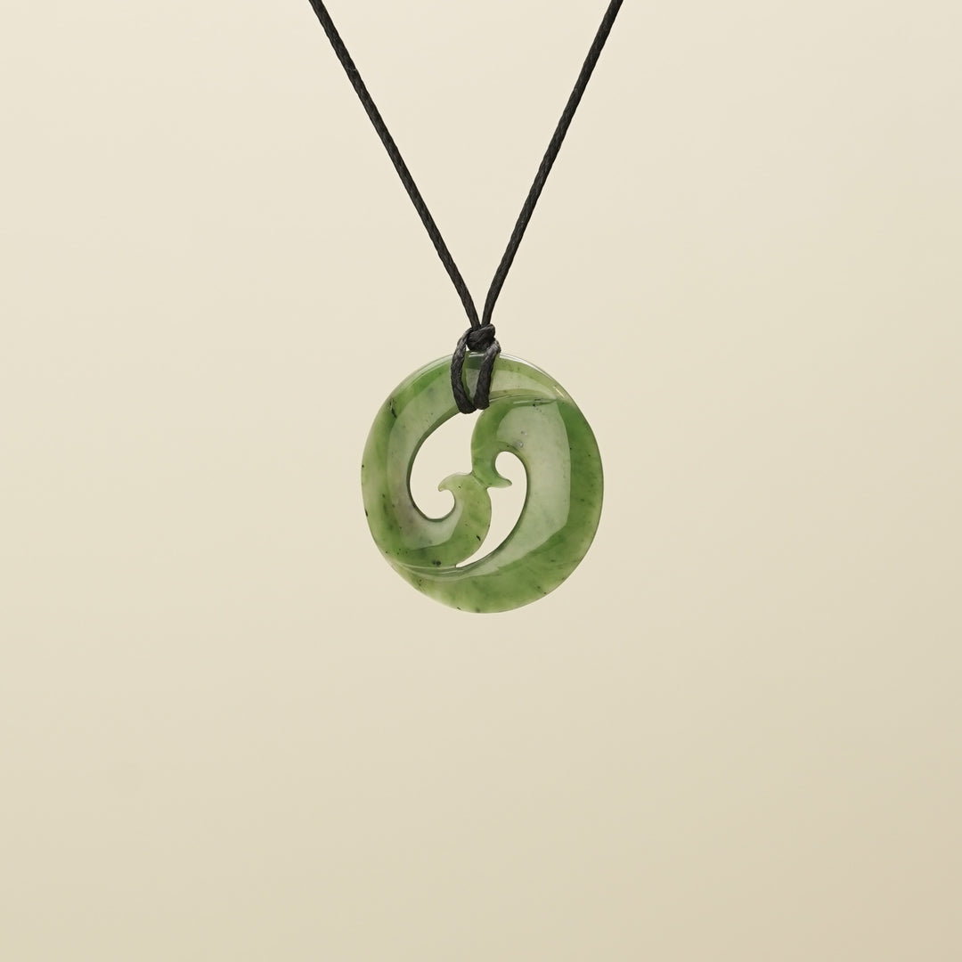 Koru Pounamu Medium Kawakawa Pendant