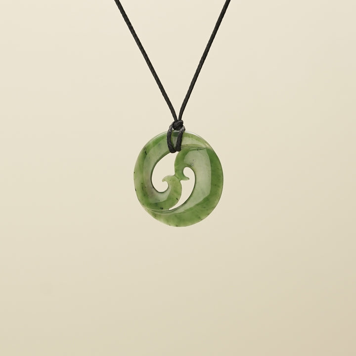 Koru Pounamu Medium Kawakawa Pendant