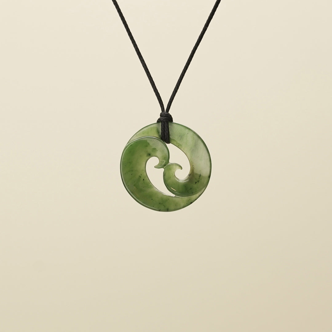 Koru Pounamu Medium Kawakawa Pendant