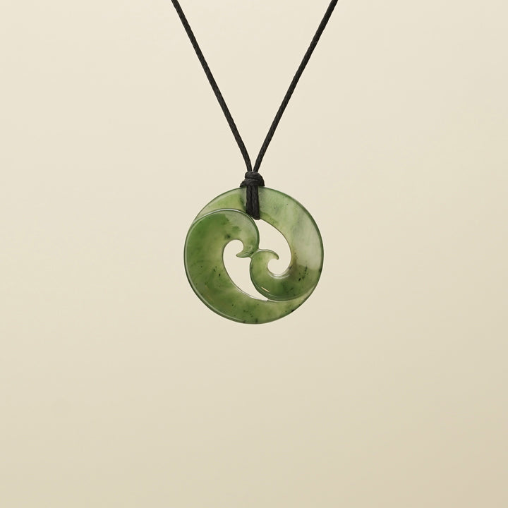 Koru Pounamu Medium Kawakawa Pendant