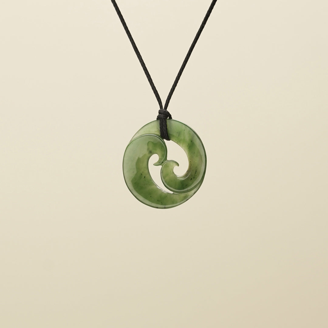 Koru Pounamu Medium Kawakawa Pendant