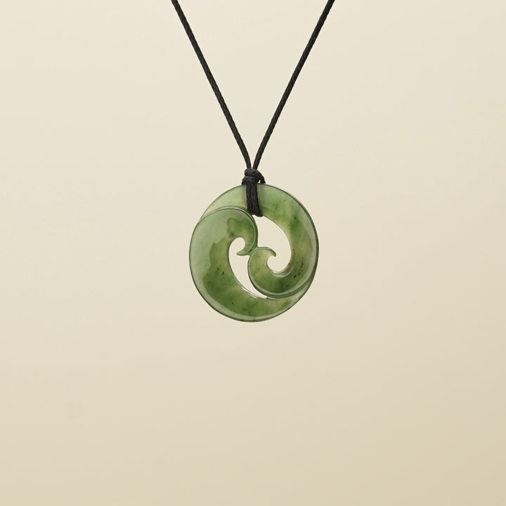Koru Pounamu Medium Kawakawa Pendant