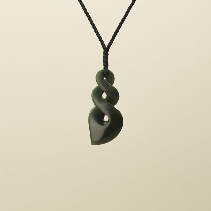 Kawakawa Inanga Pikorua Twist Large Pounamu Pendant