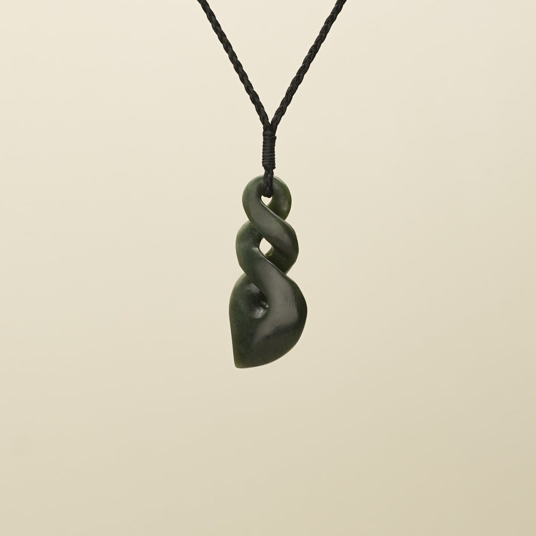 Kawakawa Inanga Pikorua Twist Large Pounamu Pendant