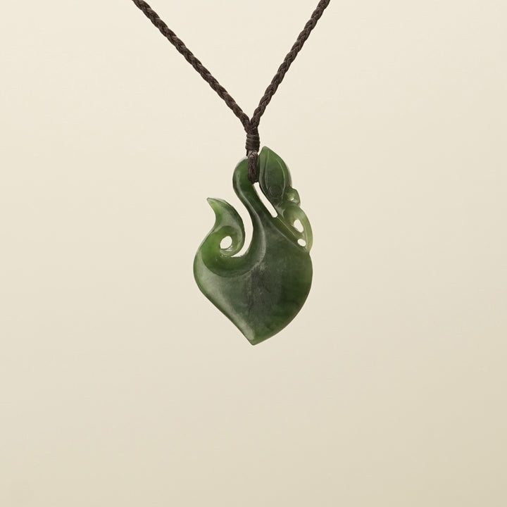 Medium Manaia Flower Pounamu Pendant