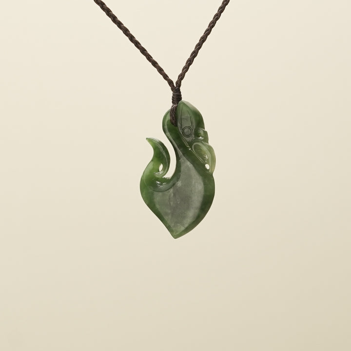 Medium Manaia Flower Pounamu Pendant