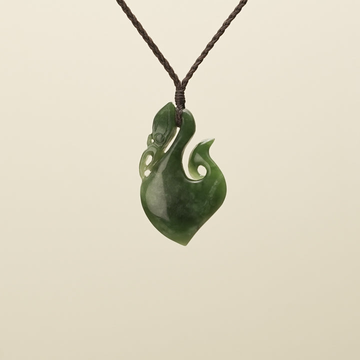Medium Manaia Flower Pounamu Pendant