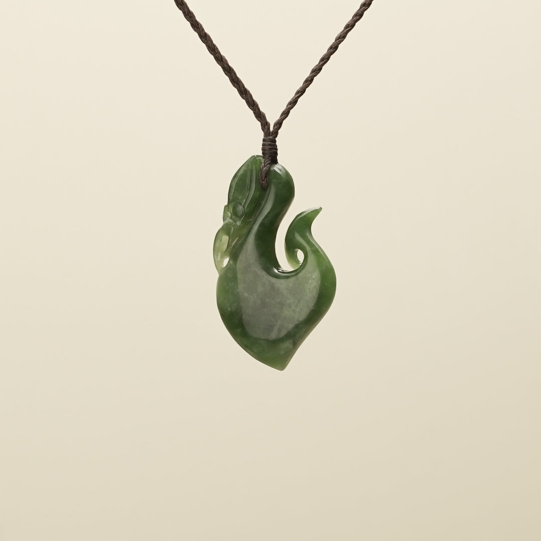 Medium Manaia Flower Pounamu Pendant