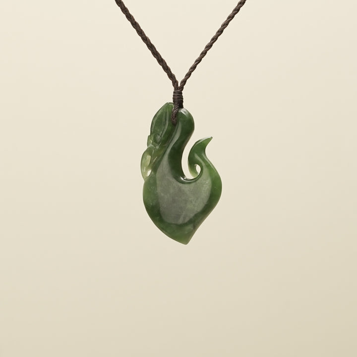 Medium Manaia Flower Pounamu Pendant