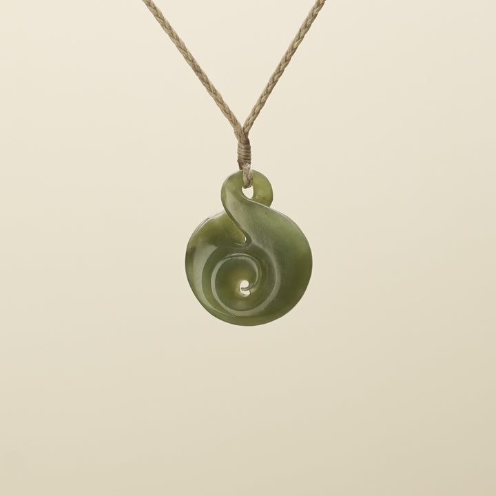 Medium Kahurangi Pikorua Koru Pounamu Pendant