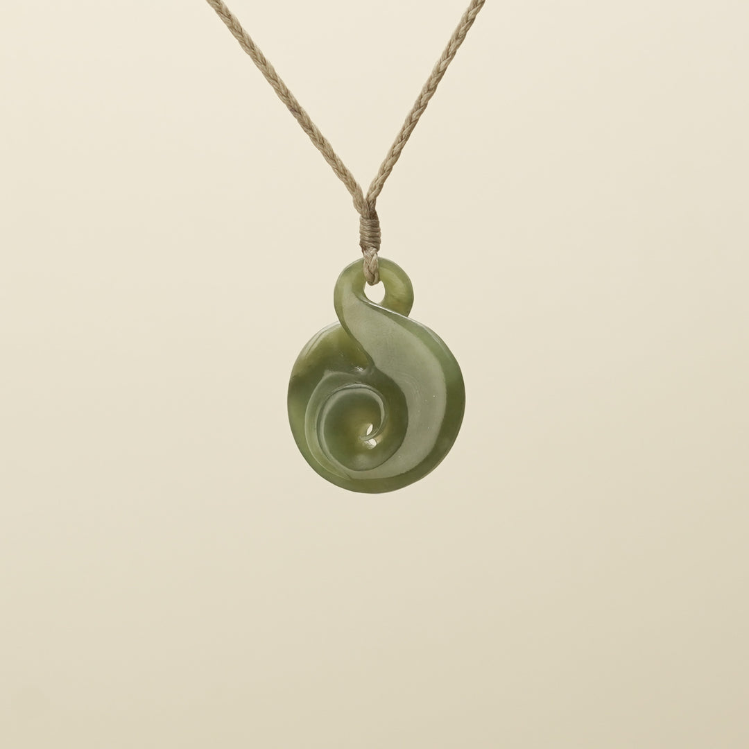 Medium Kahurangi Pikorua Koru Pounamu Pendant