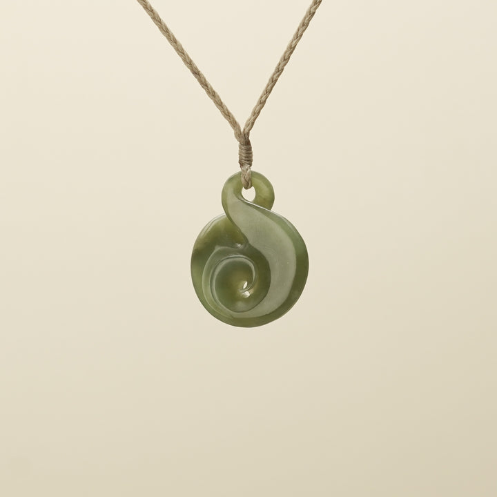 Medium Kahurangi Pikorua Koru Pounamu Pendant